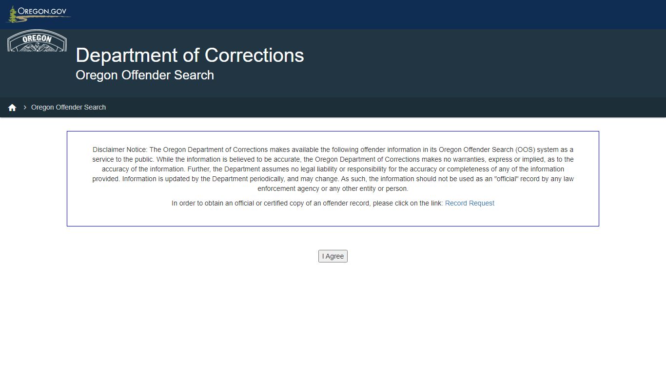 Oregon Offender Search